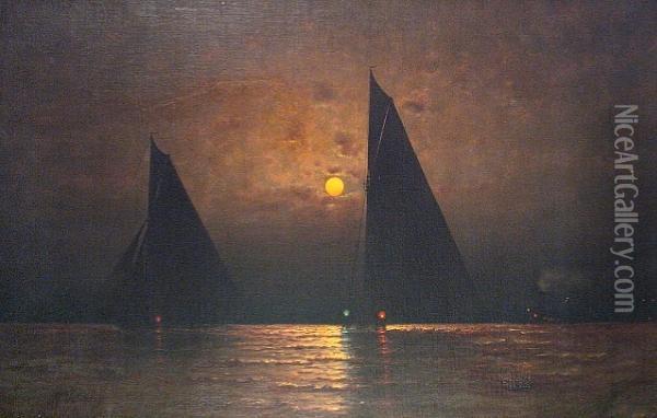 Moonlight On The Water Oil Painting - James Gale Tyler