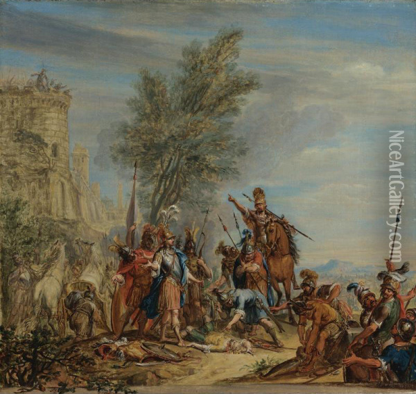 Ajax And Achilles Oil Painting - Ignatius De Roore