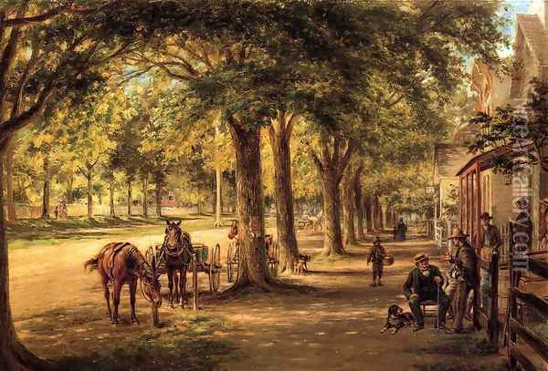 The Village Street Oil Painting - Edward Lamson Henry