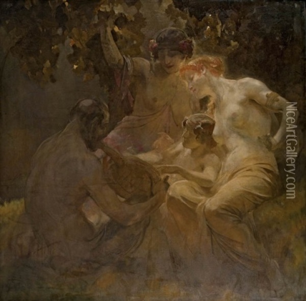 Mythologische Szene Oil Painting - Alois Hans Schram
