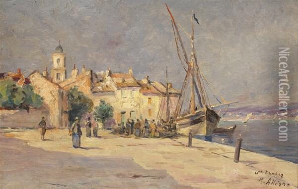 Port De Saint-tropez Oil Painting - Raymond Allegre