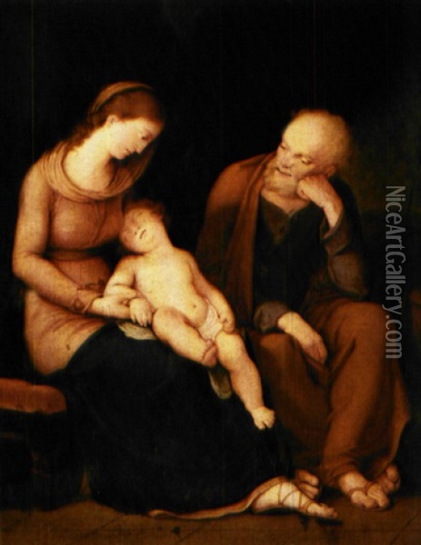 Den Hellige Familie Oil Painting - Andries Cornelis Lens