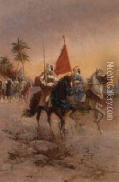 Arab Horsemen Oil Painting - Francesco Coleman