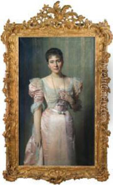 Bildnis Der Gabrielle Von Winterstein Oil Painting - Baron Heinrich von Angeli