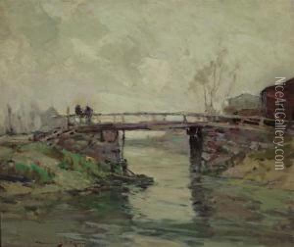 The Bridge Oil Painting - Chauncey Foster Ryder