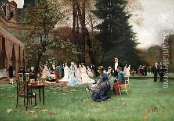 Les Noces, Fontainebleau Oil Painting - Charles Edouard Edmond Delort