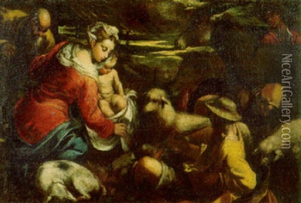 Nativita Di Cristo Oil Painting - Jacopo dal Ponte Bassano
