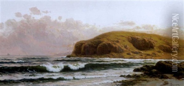 Coastal Sunset Oil Painting - Alfred Thompson Bricher