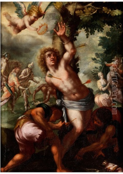 Das Martyrium Des Heiligen Sebastian Oil Painting - Peter de Witte the Elder