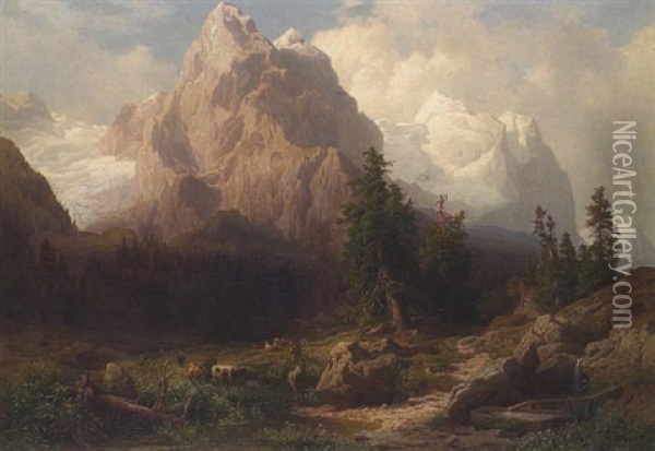 Aus Dem Berner Oberland Oil Painting - Carl Jungheim