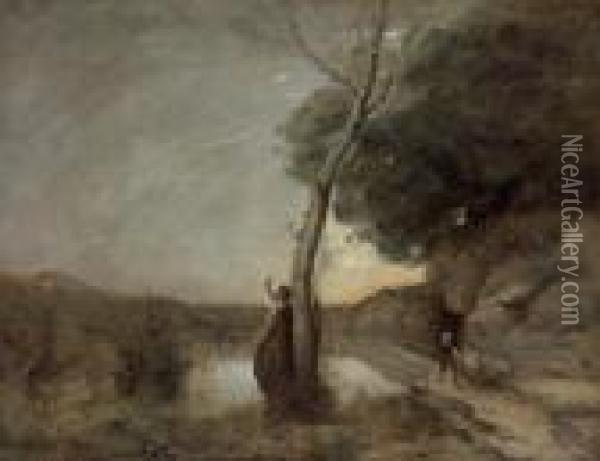 L'etoile Du Berger (the Evening Star) Oil Painting - Jean-Baptiste-Camille Corot