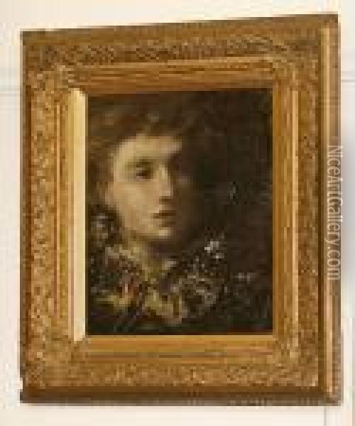Portrait Study Of A Youth Oil Painting - Adolphe Joseph Th. Monticelli
