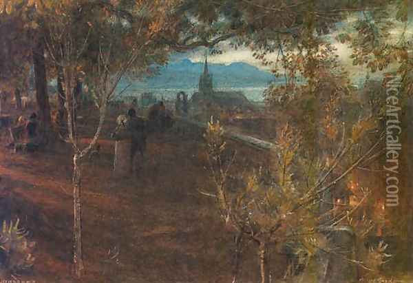 View of Lausanne Oil Painting - Albert Goodwin