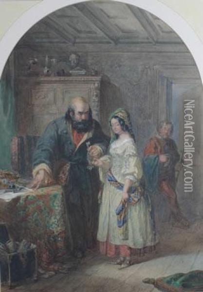 Scene From The Merchant Of Venice Oil Painting - Frederick Holding