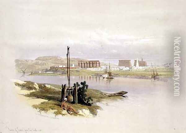 Ruins of Luxor from the South-west, from Egypt and Nubia, Vol.1 Oil Painting - David Roberts