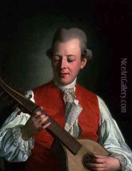 Portrait of the poet Carl Mikael Bellman 1740-95 Oil Painting - Per (the elder) Krafft