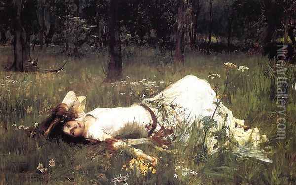 Ophelia 1889 Oil Painting - John William Waterhouse