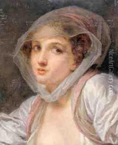 Bust Of A Young Woman Oil Painting - Jean Baptiste Greuze