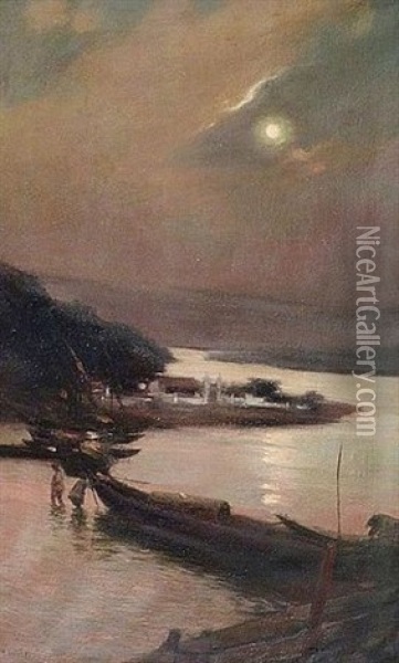 Clair De Lune Au Vietnam Oil Painting - Henri Emile Vollet