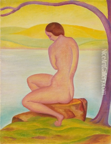 Weiblicher Ruckenakt Oil Painting - Gustav Wunderwald
