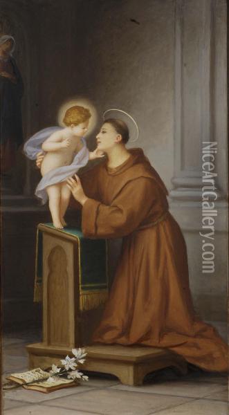 Santo Con Il Bambin Gesu Oil Painting - Luigi Gainotti
