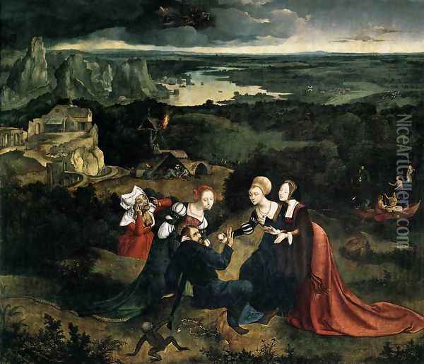 Temptation of St Anthony c. 1515 Oil Painting - Joachim Patenier (Patinir)