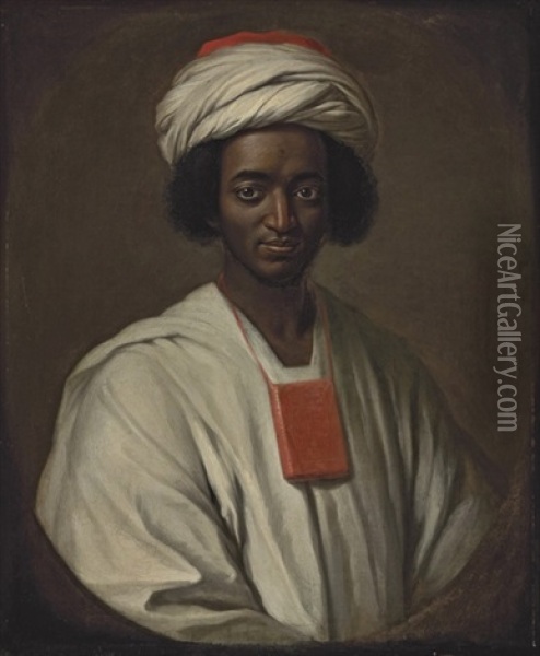 Portrait Of Ayuba Suleiman Diallo In African Dress, With The Qu'ran Around His Neck Oil Painting - William Hoare