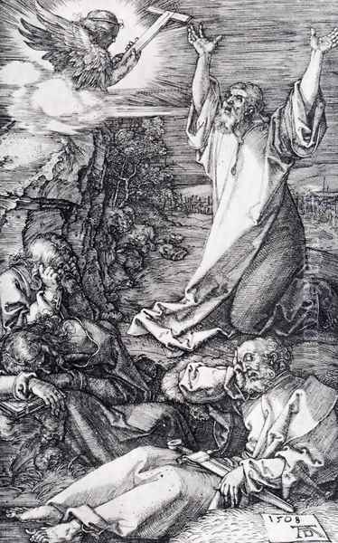 Agony In The Garden (Engraved Passion) Oil Painting - Albrecht Durer