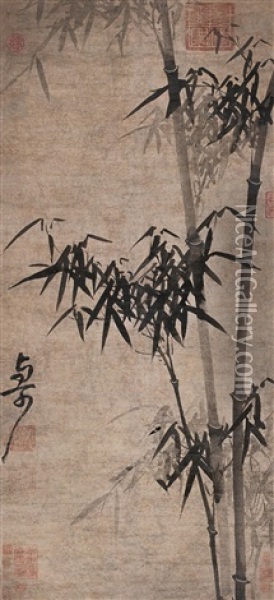 Bamboo Oil Painting -  Wen Tong