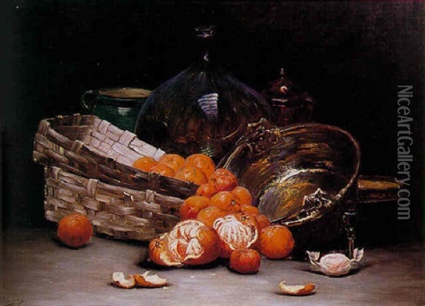 Le Panier D'oranges Oil Painting - Charles Frederic Jung
