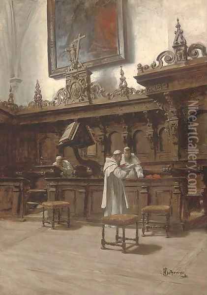A time for prayer Oil Painting - Alois Hans Schram