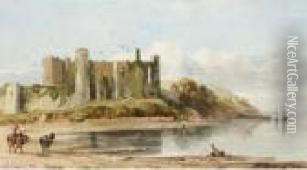 Ruins Of A Coastal Castle Oil Painting - George Arthur Fripp