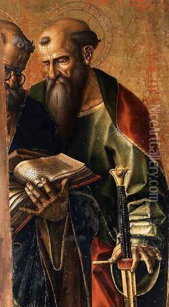 St Peter and St Paul (detail) Oil Painting - Carlo Crivelli