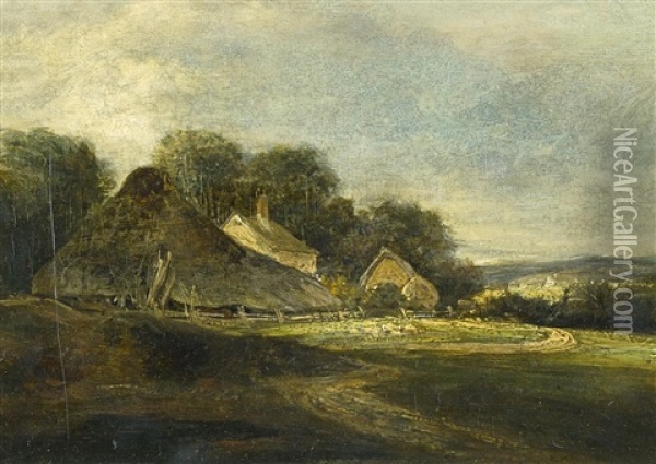 Englisches Cottage Oil Painting - William Collins