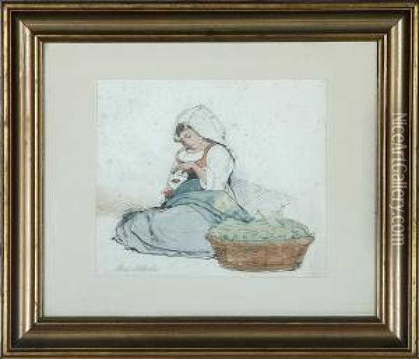 Little Italian Woman Oil Painting - Carl Bloch