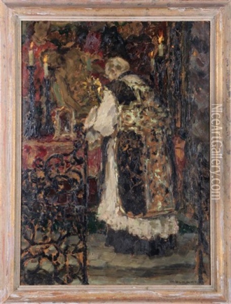 Church Mass Scene Oil Painting - Wilhelm Blanke