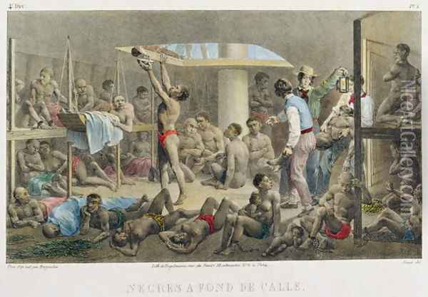 Slaves in the Hold, engraved by Deroi, published by Engelmann and Cie, 1827-35 Oil Painting - Johann Moritz Rugendas