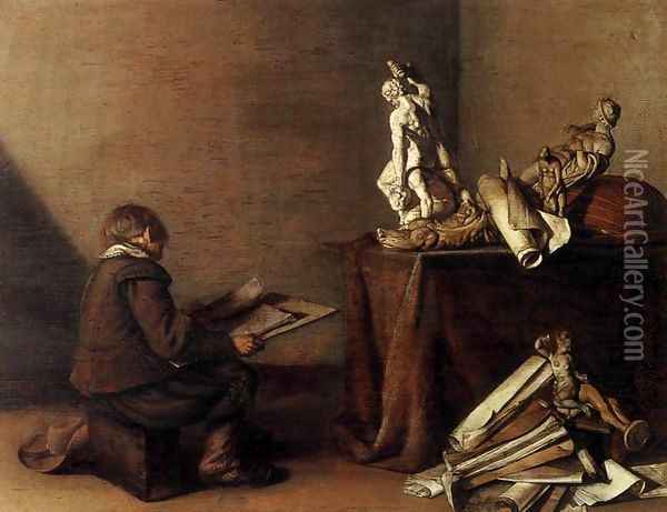 The Young Draughtsman Oil Painting - Pieter Codde