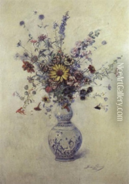 Vase De Fleurs Oil Painting - Madeleine Jeanne Lemaire