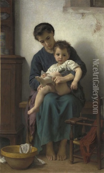 La Grande Soeur Oil Painting - William-Adolphe Bouguereau