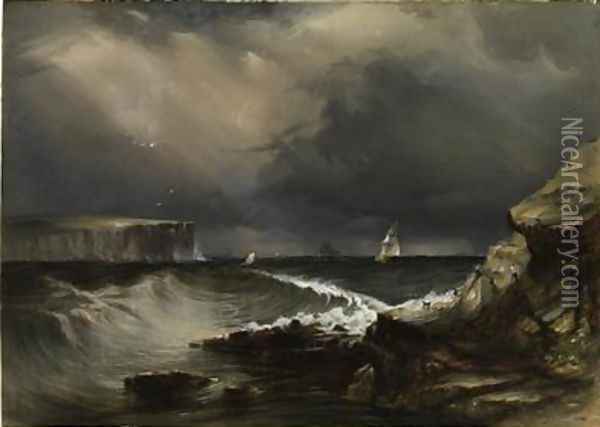 View of the Heads Port Jackson 1853 Oil Painting - Conrad Martens