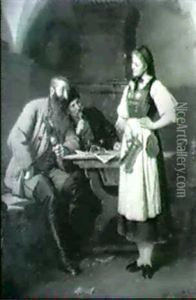 The Pretty Tavern Maid Oil Painting - Sigmund Eggert