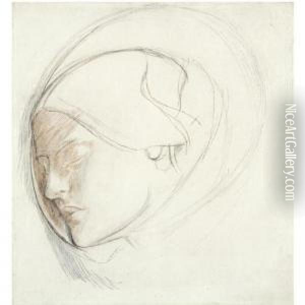 Study For Found Oil Painting - Dante Gabriel Rossetti
