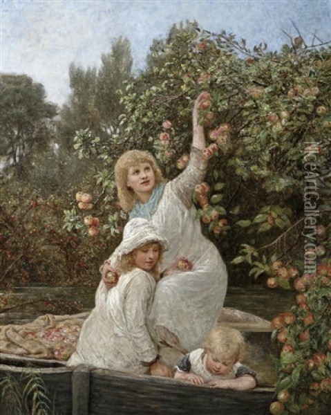 Picking Apples Oil Painting - Frederick Morgan