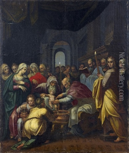La Circoncision Oil Painting - Giovanni Battista Ramenghi