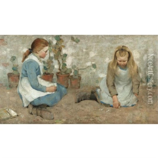 Playmates Oil Painting - George Henry