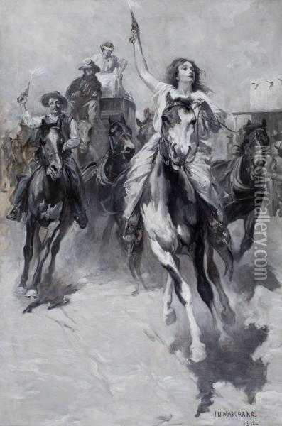 Riders In The West Oil Painting - John Norval Marchand