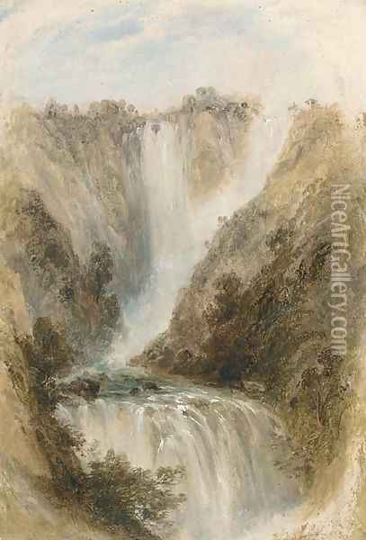The falls of Terni Oil Painting - George Edwards Hering