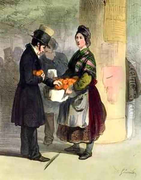 The Orange Seller Oil Painting - Alfred Andre Geniole