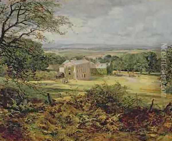 English landscape with a house Oil Painting - Heywood Hardy